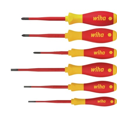 Wiha Insulated Phillips, Pozidriv, Slotted Screwdriver Set 6-Piece Germany 38362