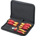 Wiha 7 Piece Electrician Tool Kit with Screwdriver, Cutters, Pouch, VDE/1000V Approved 33969