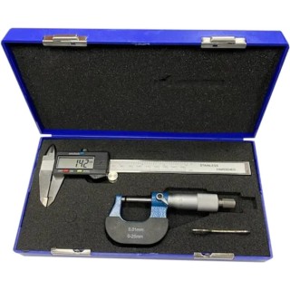 RS PRO Imperial & Metric Caliper and Micrometer Measuring Set 150mm Caliper 25mm Micrometer 0.01mm Resolution 243-6622