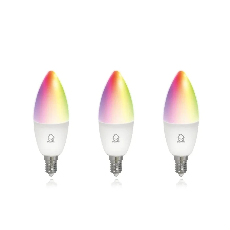 Deltaco 5 W E14 Smart Bulb RGB Warm White Cool White 6500k SH-LE14RGB-3P
