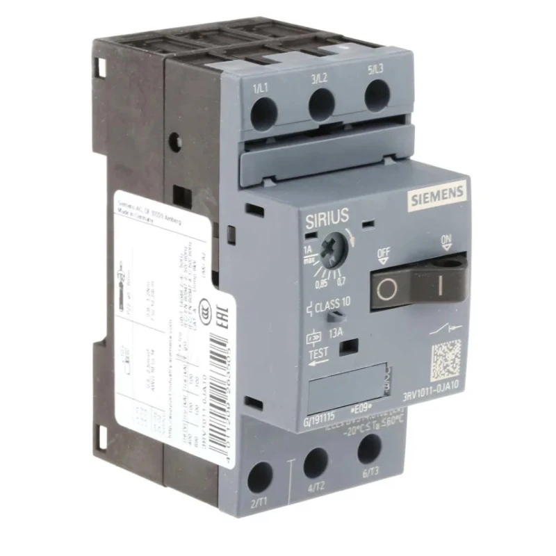 Siemens Motor Protection Circuit Breaker 700 mA to 1 A, 3 Pole, 690 V, IP20, -20 to 60 °C 3RV1011-0JA10