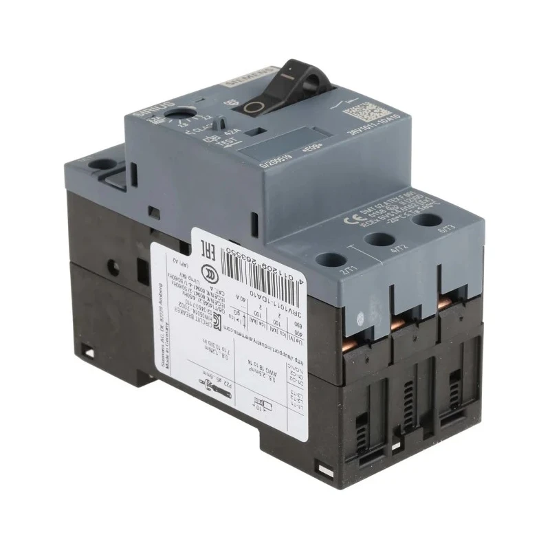 Siemens 3 Pole Motor Protection Circuit Breaker, 3.2A Current, 690V, IP20, -20°C to 60°C, 3RV1011-1DA10