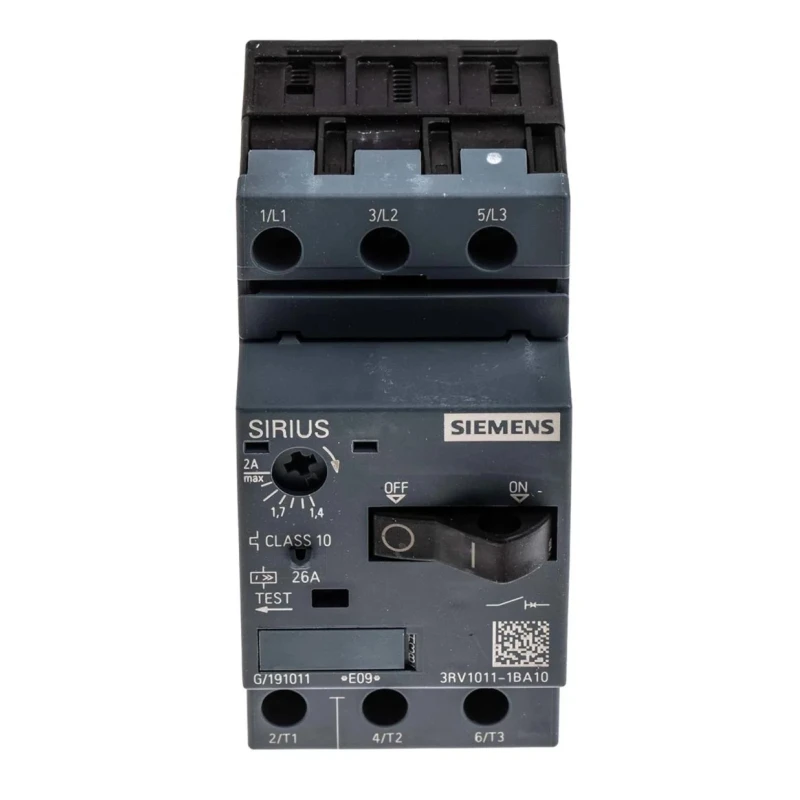 Siemens Motor Protection Circuit Breaker 1.4A, 2 A, 690V, 3 Poles, IP20, -20°C to 60°C 3RV1011-1BA10