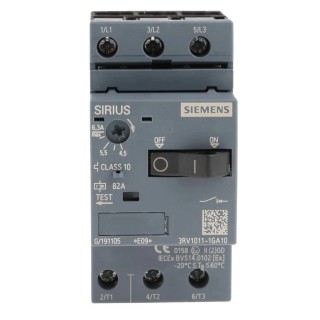 Siemens 4.5A, 6.3A 3RV1 Motor Protection Circuit Breaker 690V AC, IP20, Operating Temp -20°C to 60°C 3RV1011-1GA10