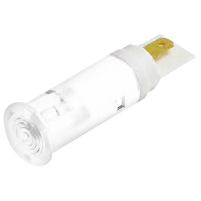 Signal Construct White Panel Mount LED Indicator 5 mm, Solder Tab, IP67, 12-14V SKGU05602
