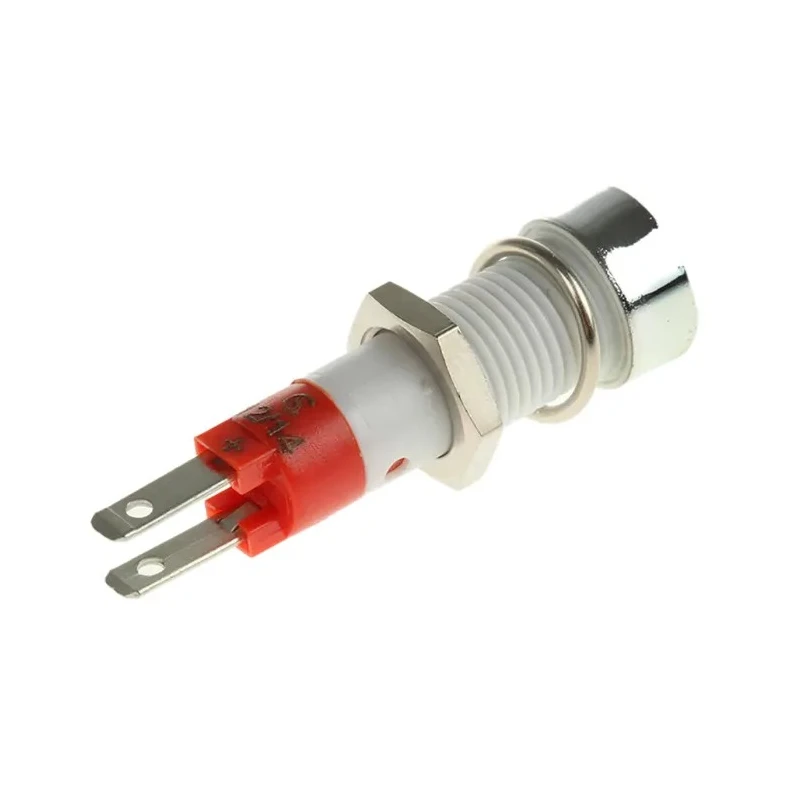 Signal Construct Red LED Panel Mount Indicator 8 mm Tab Termination IP67 12-14V SKCD08012