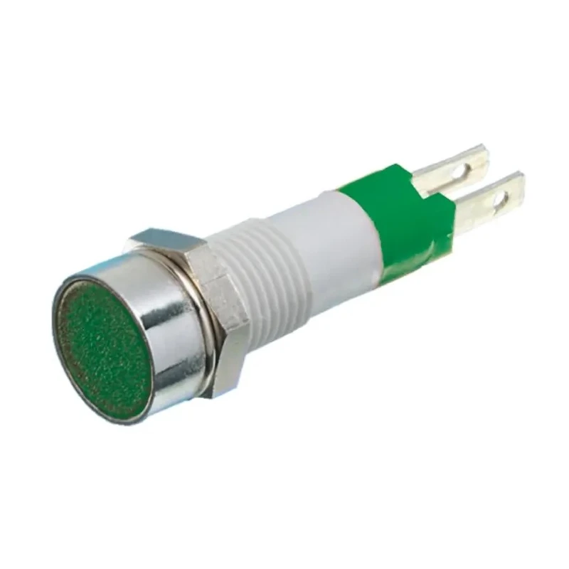 Signal Construct Green LED Panel Mount Indicator 8 mm, Tab Termination, IP67, 12-14V SKCD08212