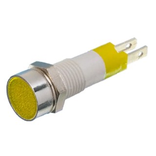 Signal Construct LED Yellow Panel Mount Indicator 8 mm Mount Hole, Tab Termination, IP67, 24-28V SKCD08114