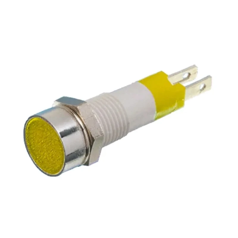 Signal Construct LED Yellow Panel Mount Indicator 8 mm Mount Hole, Tab Termination, IP67, 24-28V SKCD08114