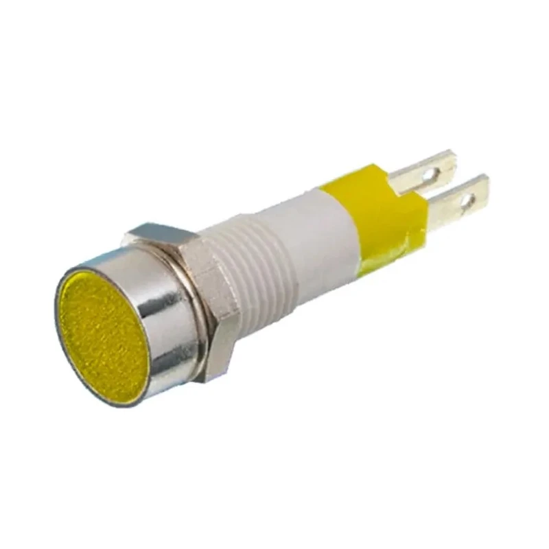 Signal Construct Yellow LED Panel Mount Indicator 8 mm Tab Termination IP67 12-14V SKCD08112