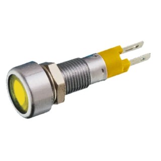 Signal Construct LED Yellow Panel Mount Indicator 8 mm Tab Termination IP67 12-14V SMLD08112