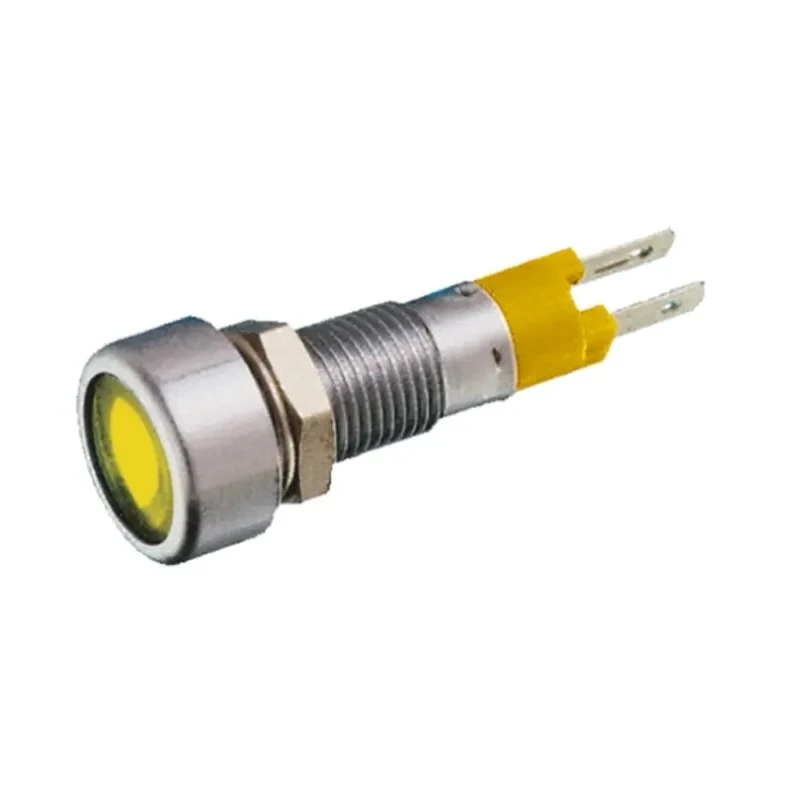 Signal Construct LED Yellow Panel Mount Indicator 8 mm Tab Termination IP67 12-14V SMLD08112