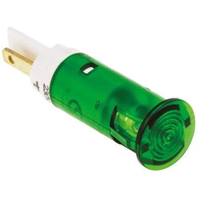 Signal Construct Green LED Panel Mount Indicator, 10 mm Mount Hole, Tab Termination, IP67, SKGU10728