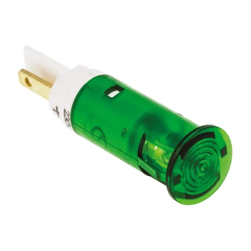 Signal Construct Green LED Panel Mount Indicator, 10 mm Mount Hole, Tab Termination, IP67, SKGU10728