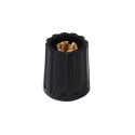 Elma Potentiometer Knob Black, 21 mm Outside Diameter, 0.25 in Shaft Diameter 020 4525