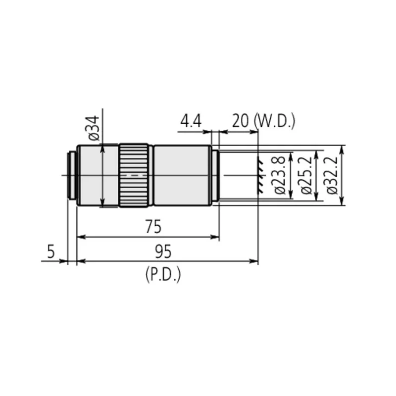 Mitutoyo Long Working Distance Lens for Microscope Model , Infinity Corrected, Bright Field, Plan Apochromat 378-804-3