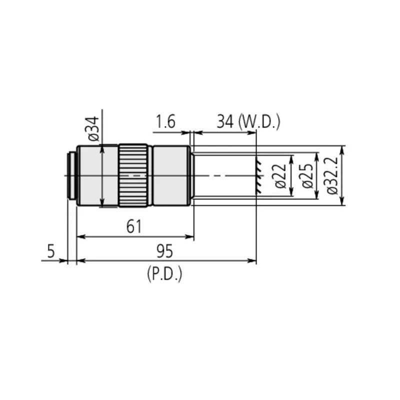 Mitutoyo Long Working Distance Lens for Microscope 378-802-6
