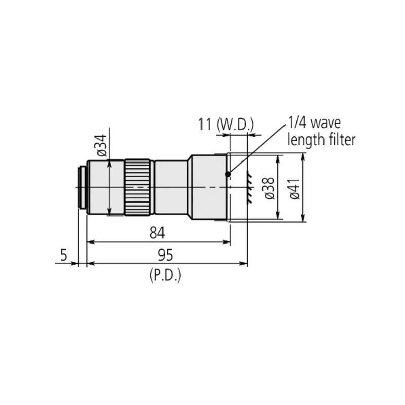 Mitutoyo Long Working Distance Lens for Microscope, Model 378-800-12, Japan