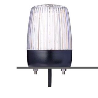 AUER Signal Industrial Clear LED Beacon 240V AC/DC, Flashing Steady Light, Horizontal Tube Mount, IP67 IP69 PCH 860504313