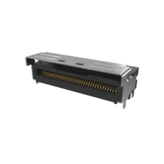 Amphenol Communications Solutions Mini Cool Edge IO Series Right Angle Edge Connector, Panel Mount, 74-Contacts G97R22312HR