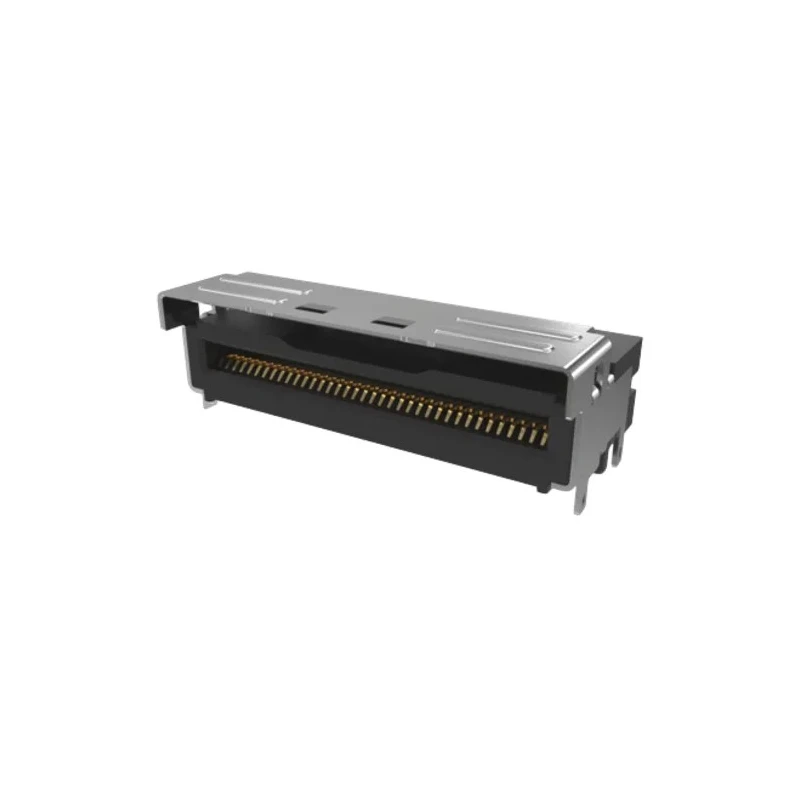 Amphenol Communications Solutions Mini Cool Edge IO Series Right Angle Edge Connector, Panel Mount, 74-Contacts G97R22312HR