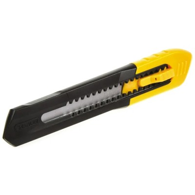 Stanley Safety Knife with Snap-off Blade Retractable 7 Blade Segments Light Duty 18mm Blade Width 165mm Length 0-10-151