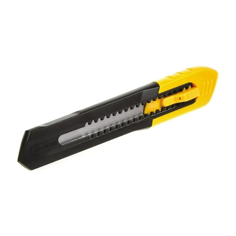 Stanley Safety Knife with Snap-off Blade Retractable 7 Blade Segments Light Duty 18mm Blade Width 165mm Length 0-10-151