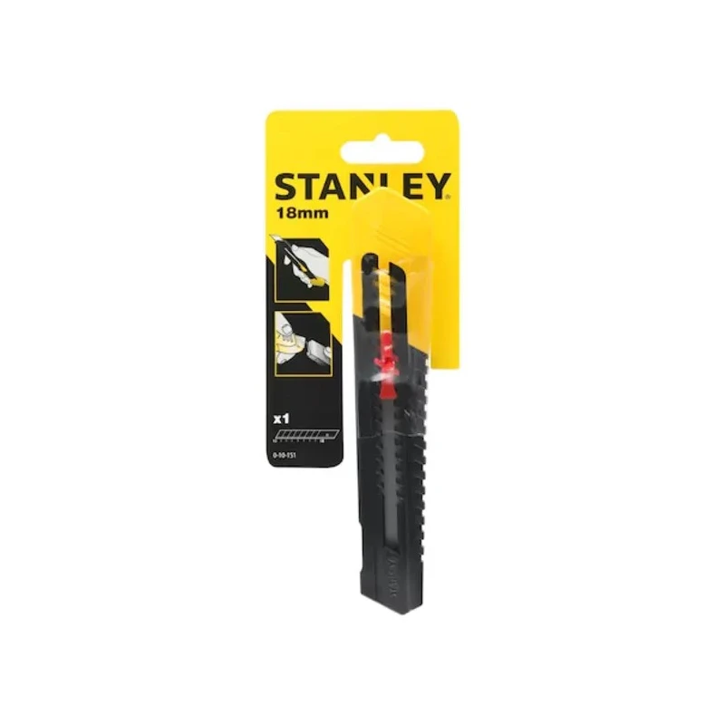 Stanley Safety Knife with Snap-off Blade Retractable 7 Blade Segments Light Duty 18mm Blade Width 165mm Length 0-10-151