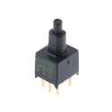APEM TP Series Momentary Push Button Switch, Black Actuator, PCB Mount, DPST, Cylinder Style TP42P0080