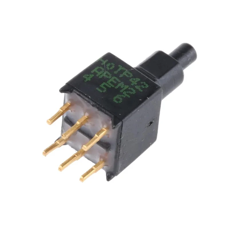 APEM TP Series Momentary Push Button Switch, Black Actuator, PCB Mount, DPST, Cylinder Style TP42P0080