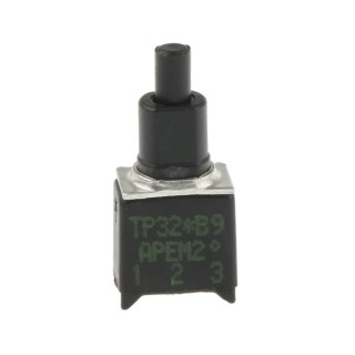 APEM TP Series Momentary Push Button Switch, Black Actuator, PCB Mount, SPST, 400mA, 20V TP32W0080