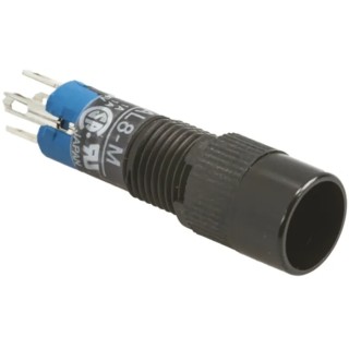 Idec Illuminated Miniature Push Button Switch, Momentary, Panel Mount, 8 mm Cutout, SPDT, IP40, 24 V dc 125 V ac AL8M-M100