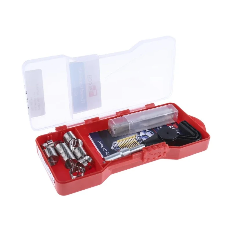 Recoil 10 Piece Thread Repair Kit with HSS Tap, Drills, Tang Break Tools, Stainless Steel Inserts 38142