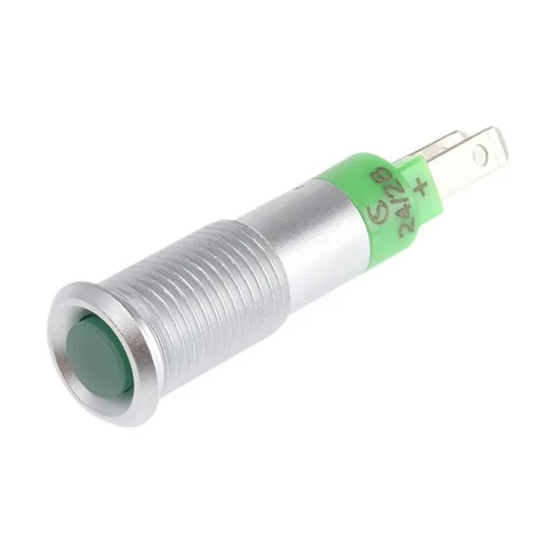 Signal Construct Green Recessed Panel Mount LED Indicator 24V 10mA Solder Tab Termination SMFP08214