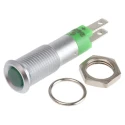 Signal Construct Green Recessed Panel Mount LED Indicator 24V 10mA Solder Tab Termination SMFP08214