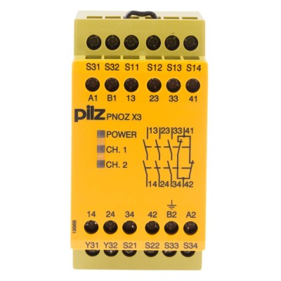 Pilz 24V ac/dc Safety Relay with 3 Safety Contacts and 1 Auxiliary Contact 774310