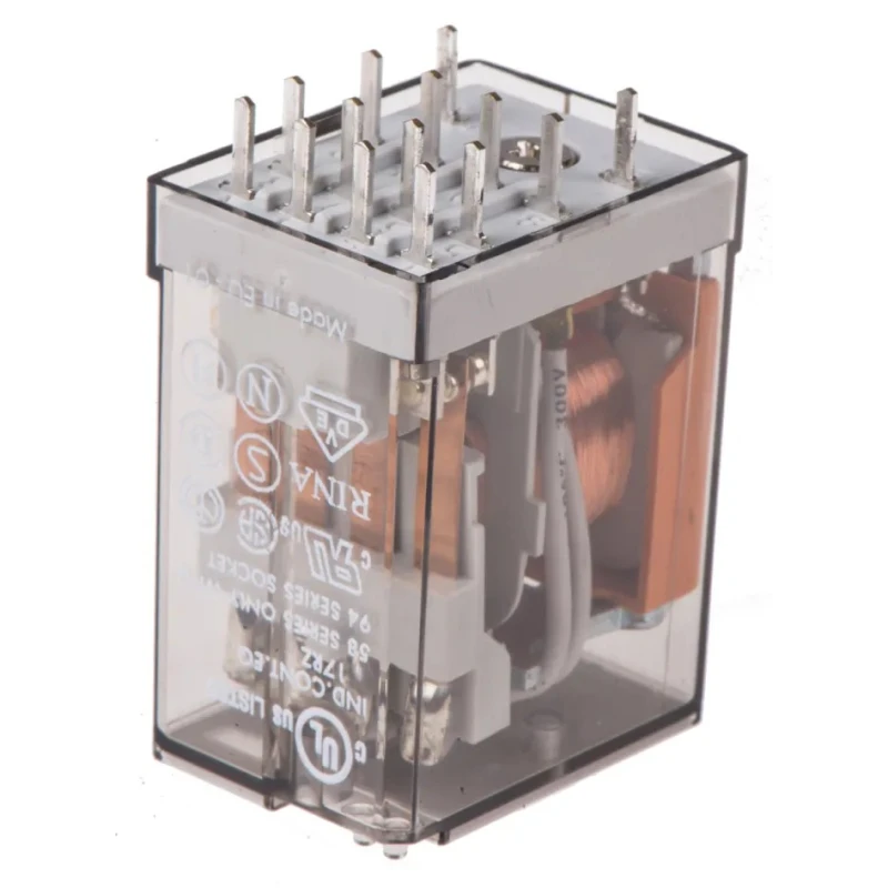 Finder 4PDT PCB Power Relay, 24V AC Coil, 7A Switching Current, Silver Alloy Contacts, Model 55.14.8.024.0000