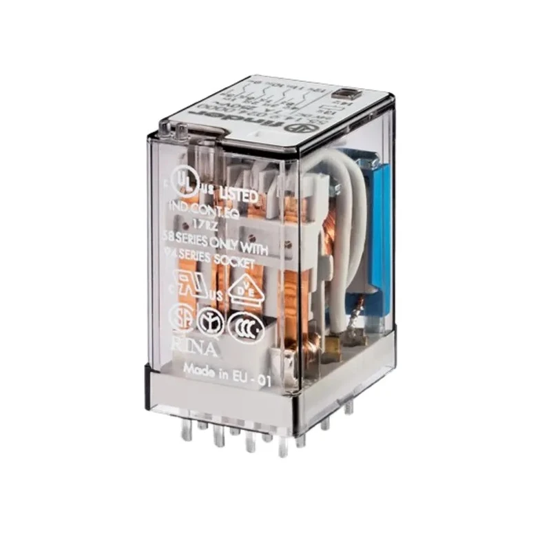 Finder 4PDT PCB Power Relay, 24V AC Coil, 7A Switching Current, Silver Alloy Contacts, Model 55.14.8.024.0000