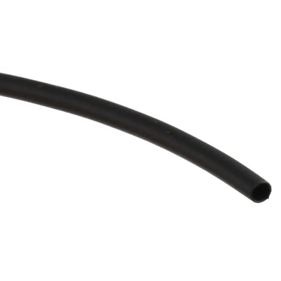 RS PRO Black Polyolefin Heat Shrink Tubing 1.6 mm Sleeve Diameter x 25 m Length 2:1 Shrink Ratio 666-852