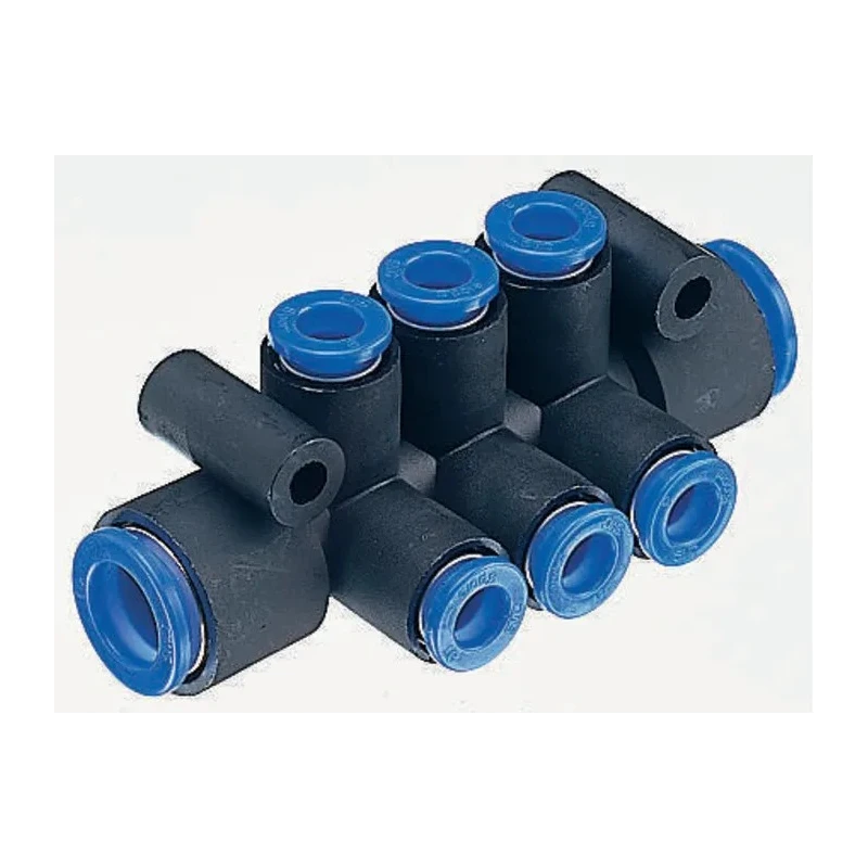 SMC Pneumatic Manifold Fitting 10 Outlet Push-in, 8 mm Inlet, 4 mm Outlet, Polybutylene Terephthalate, 60°C KM11-04-08-10