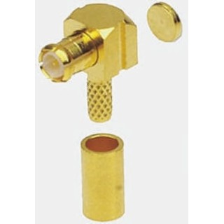 Radiall MCX Series Coaxial Connector Cable Male 50 Ω Right Angle Body Crimp R113181000W