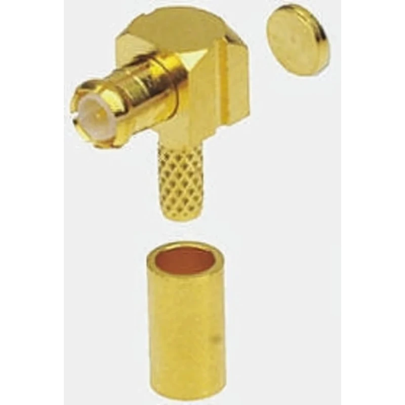 Radiall MCX Series Coaxial Connector Cable Male 50 Ω Right Angle Body Crimp R113181000W