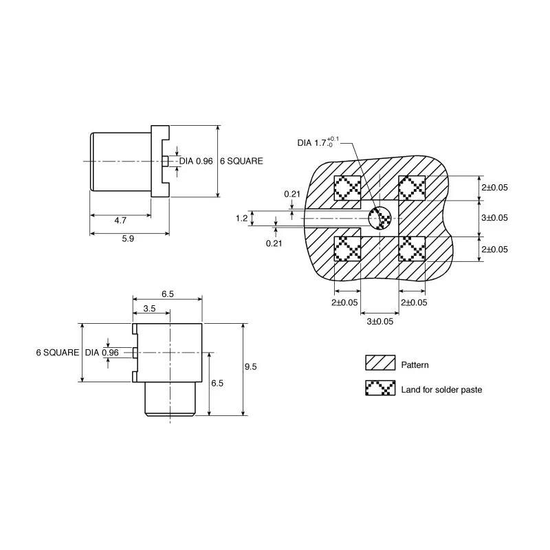 Radiall MCX Series Coaxial Connector Through Hole Female MCX, 50 Ω, Straight Body Solder R113426000W
