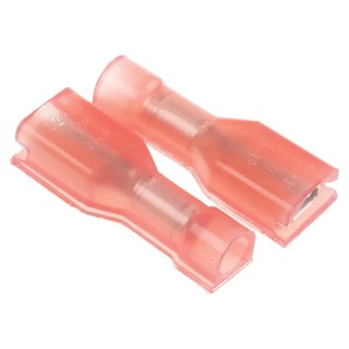 TE Connectivity Ultra-Fast .110 Red Insulated Female Spade Connector Crimp 2.79 x 0.51 mm Tab Size 22 AWG to 18 2-520084-2