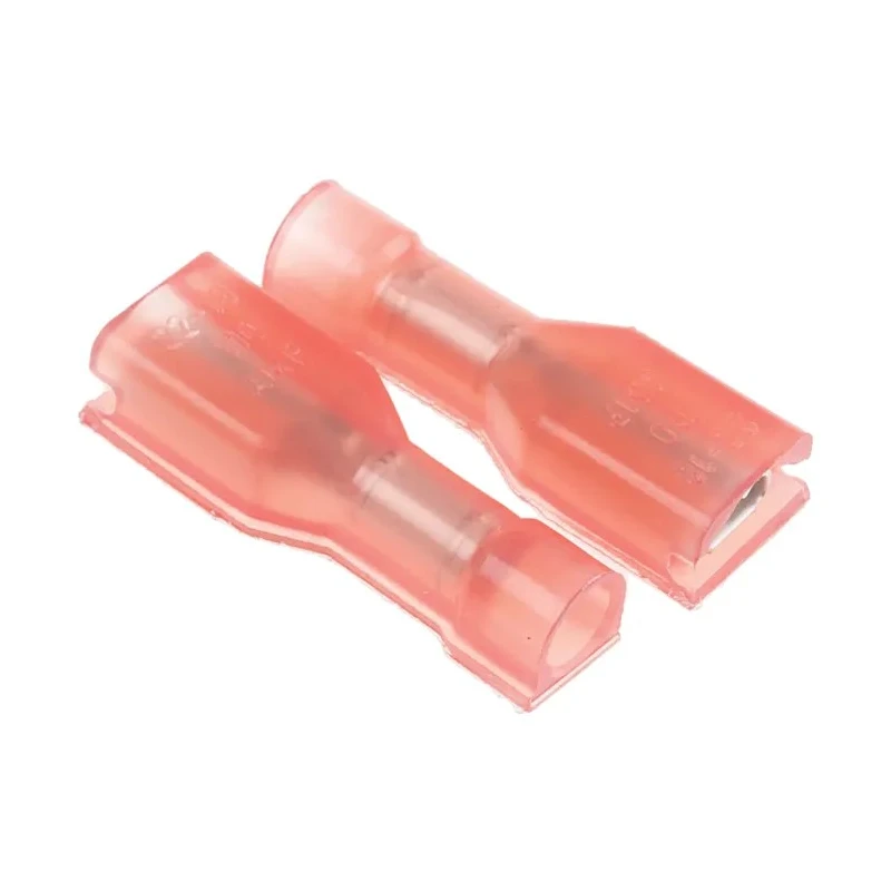 TE Connectivity Ultra-Fast .110 Red Insulated Female Spade Connector Crimp 2.79 x 0.51 mm Tab Size 22 AWG to 18 2-520084-2