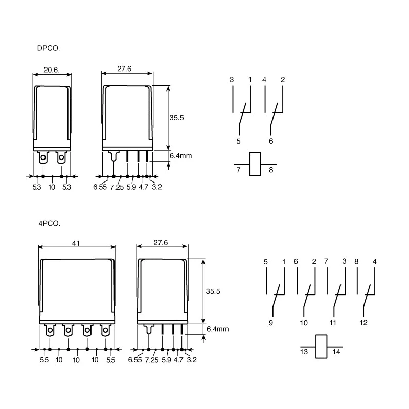 Finder 96 8 Way 250V AC DIN Rail Relay Socket for Use with 56.32 Series 96.72SMA