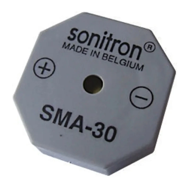 Sonitron Through Hole Continuous Internal Buzzer 87 dB 10.5 mm Height 30 mm Length 1.5 V dc Min 24 V dc Max SMA-30-P15