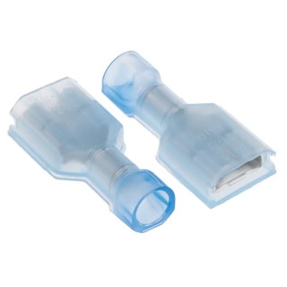 RS PRO Ultra-Fast Plus .250 Blue Insulated Female Spade Connector, Crimp, 6.35 x 0.81 mm Tab Size 16 AWG to 14 3-520408-2