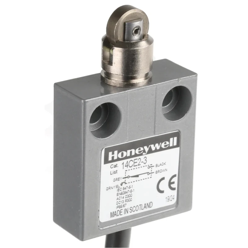 Honeywell Technologies 14CE Series Roller Plunger Limit Switch, 1 NO/1 NC, IP65/IP66/IP67/IP68, Die Cast Zinc Housing 14CE2-3