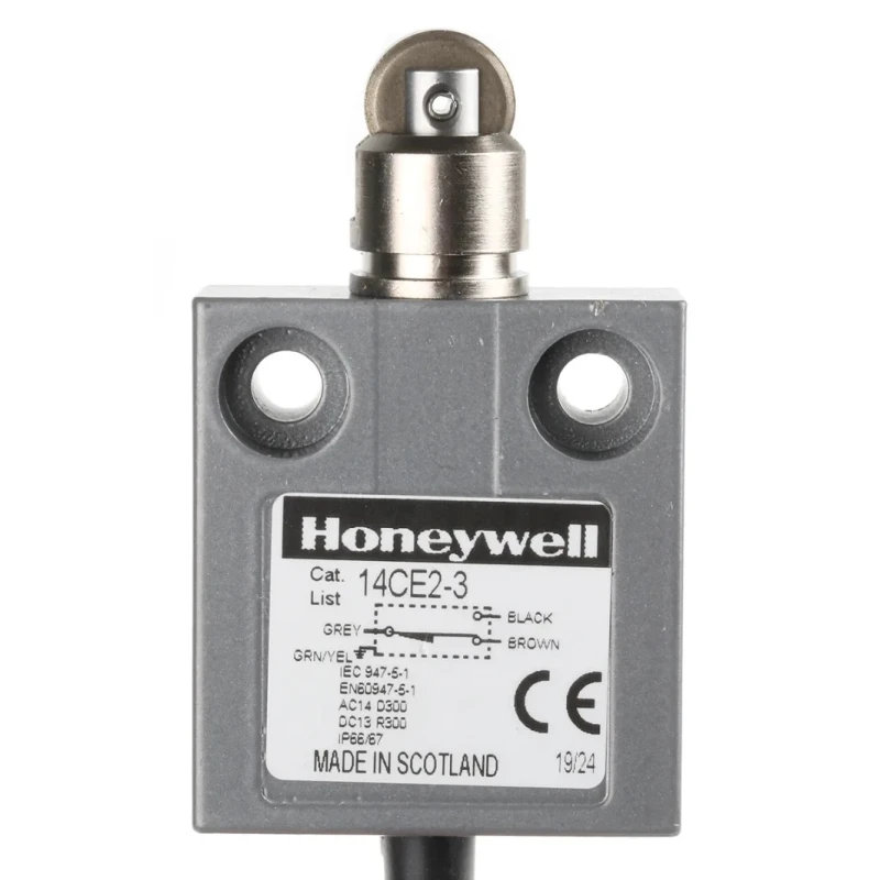 Honeywell Technologies 14CE Series Roller Plunger Limit Switch, 1 NO/1 NC, IP65/IP66/IP67/IP68, Die Cast Zinc Housing 14CE2-3